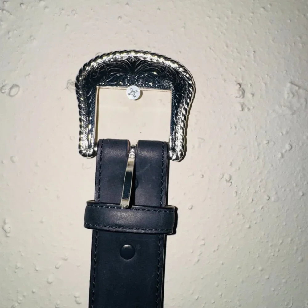 New Tony Lama Men Western Leather Black Belt
